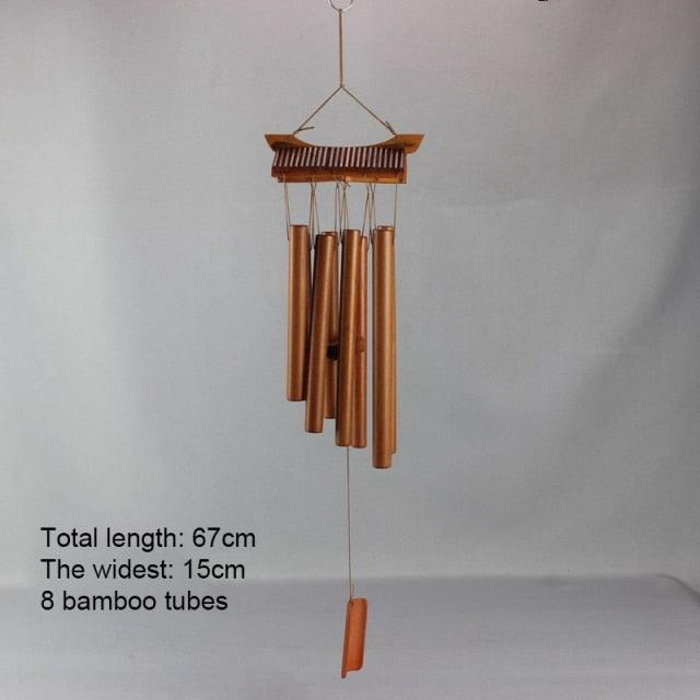 Handmade Bamboo Wind Chimes with Rotating Hook