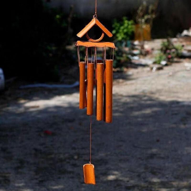 Handmade Bamboo Wind Chimes with Rotating Hook