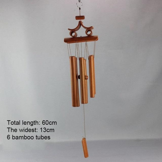 Handmade Bamboo Wind Chimes with Rotating Hook