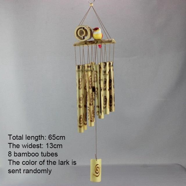 Handmade Bamboo Wind Chimes with Rotating Hook