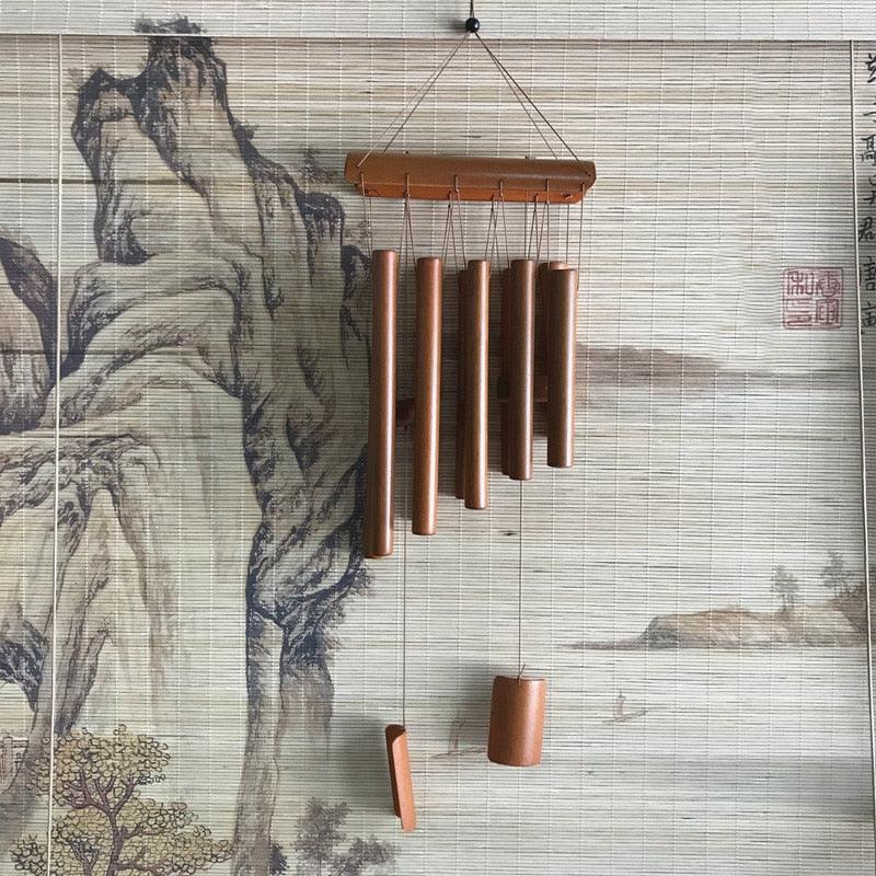 Handmade Bamboo Wind Chimes with Rotating Hook