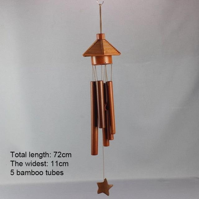 Handmade Bamboo Wind Chimes with Rotating Hook