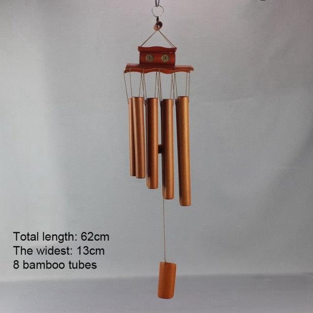 Handmade Bamboo Wind Chimes with Rotating Hook