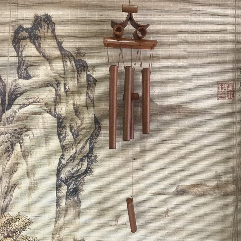Handmade Bamboo Wind Chimes with Rotating Hook