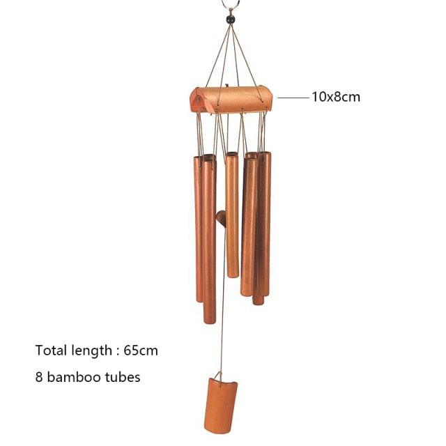 Handmade Bamboo Wind Chimes with Rotating Hook