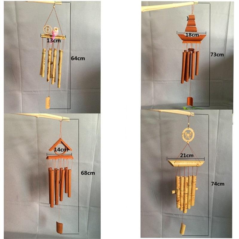 Handmade Bamboo Wind Chimes with Rotating Hook