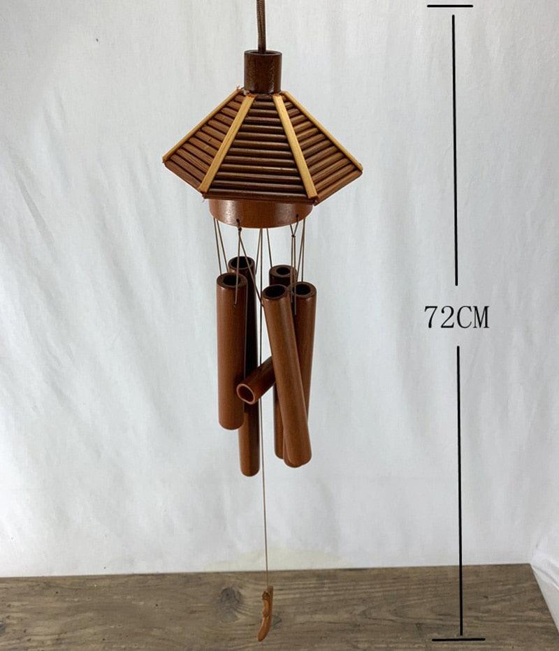 Handmade Bamboo Wind Chimes with Rotating Hook