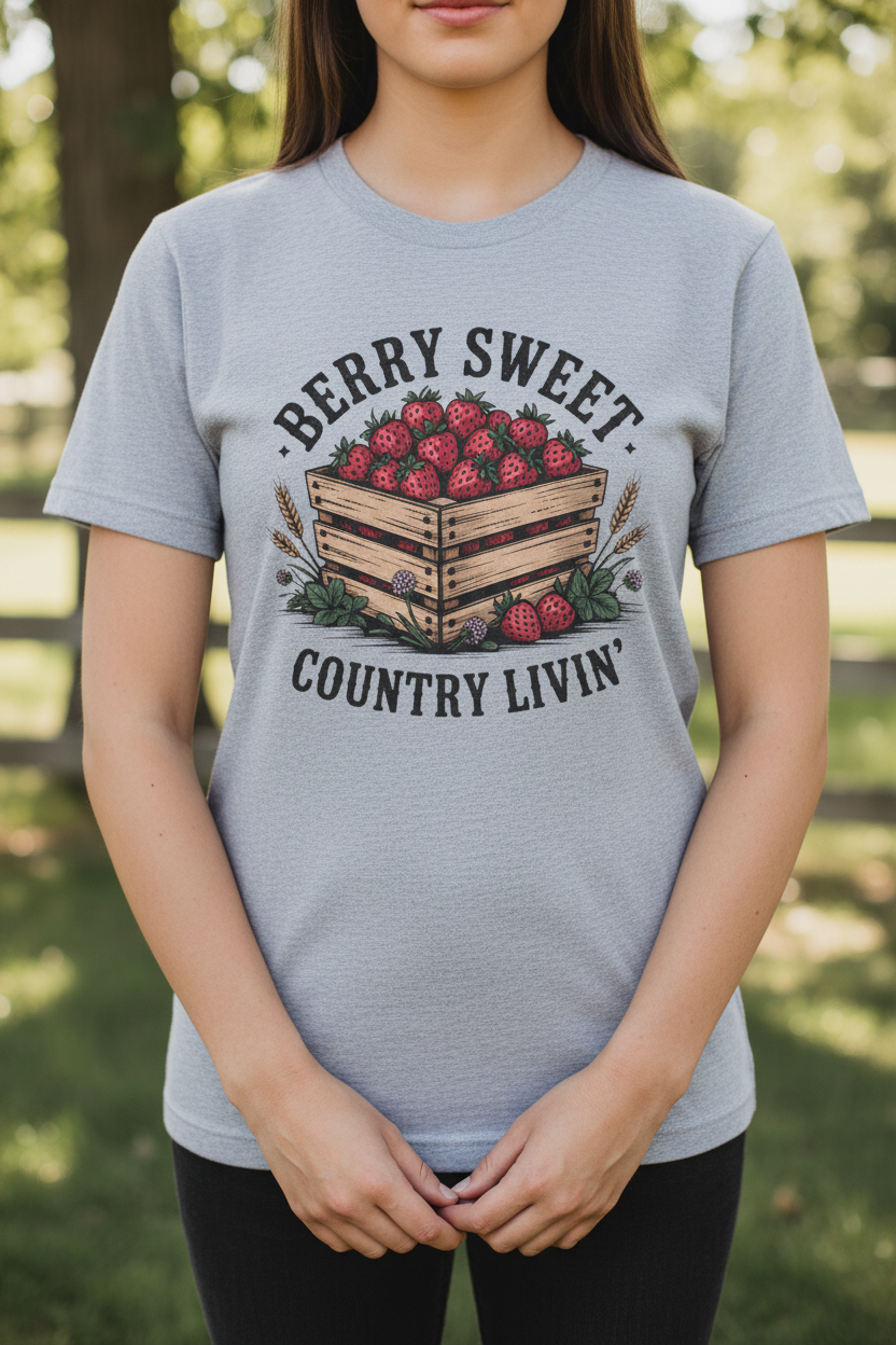 Berry Sweet Country Livin' Tee - Woman Lifestyle
