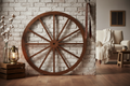 Brown Wood Wagon Wheel Lifestyle
