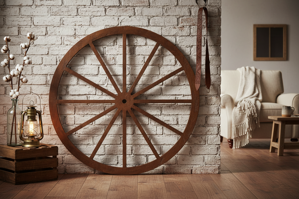 Brown Wood Wagon Wheel Lifestyle