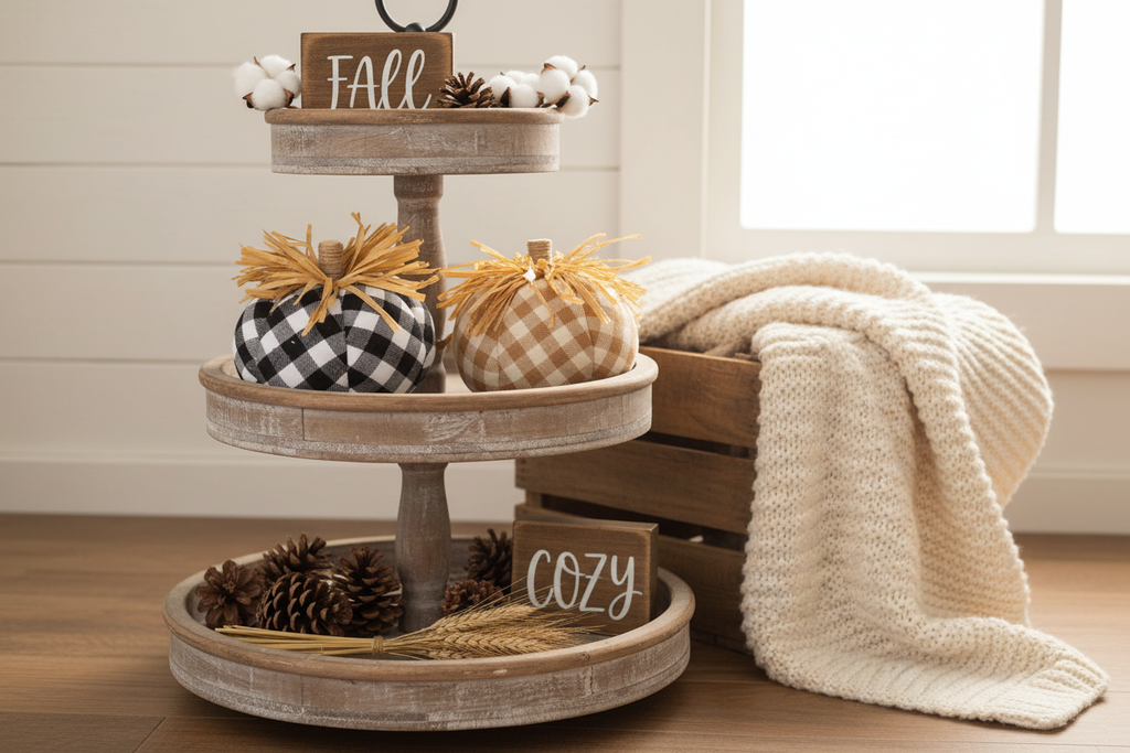 Buffalo Check Plush Pumpkin – Lifestyle