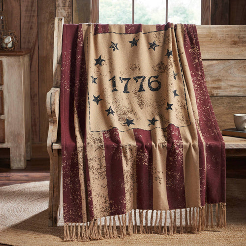 1776 Patriotic Woven Throw Blanket 50x60"