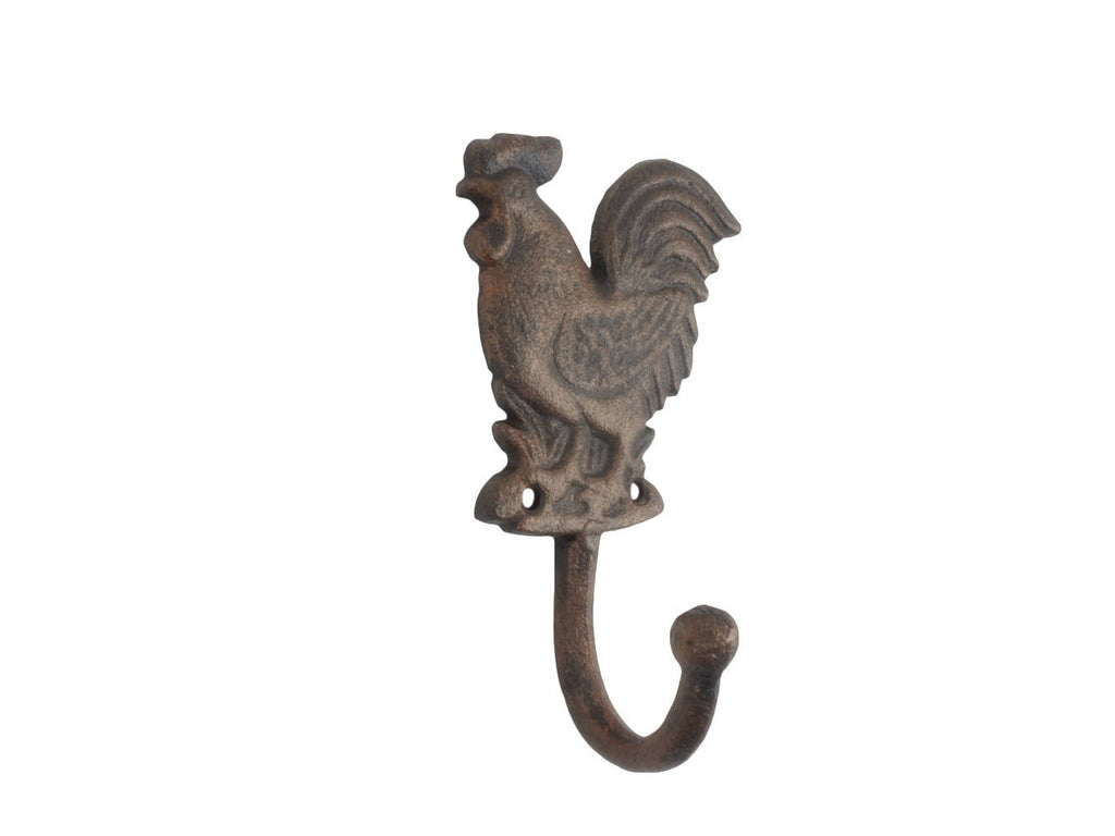Rustic Copper Cast Iron Rooster Hook 7"