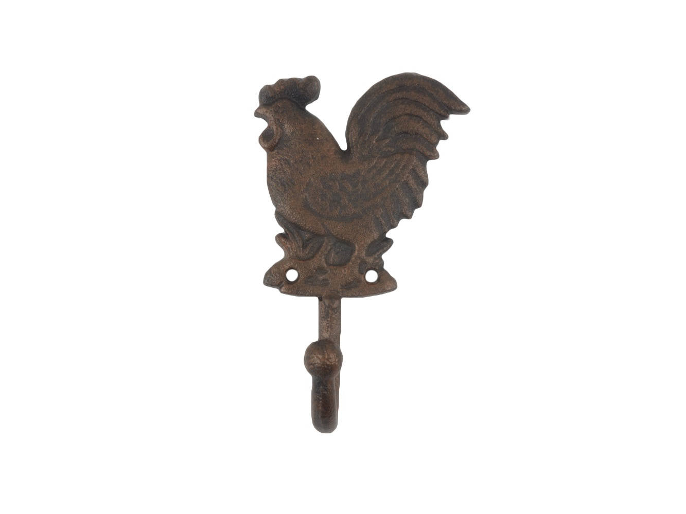 Rustic Copper Cast Iron Rooster Hook 7"