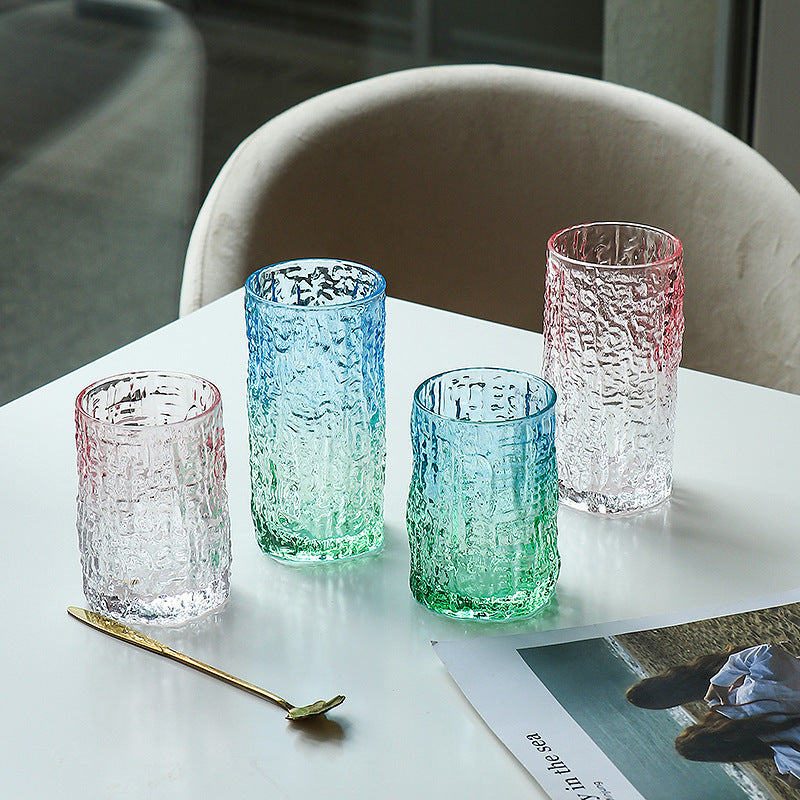Gradient Tree Pattern Glass Water Cup