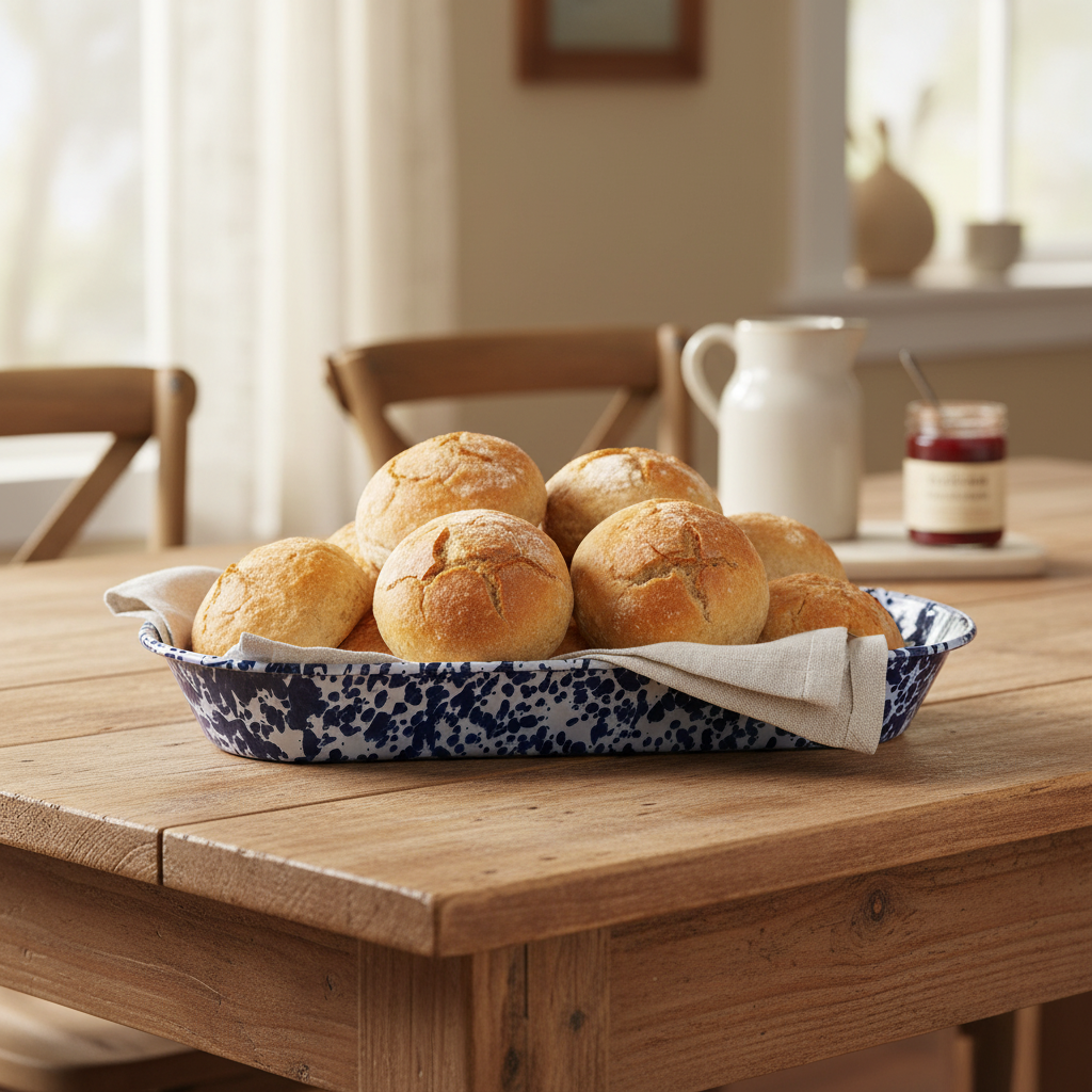 Cobalt Swirl Oval Basket Lifestyle
