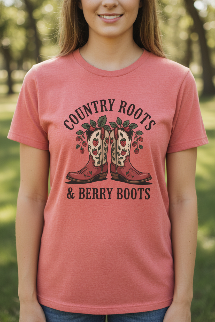 Country Roots & Berry Boots Tee - Woman Lifestyle