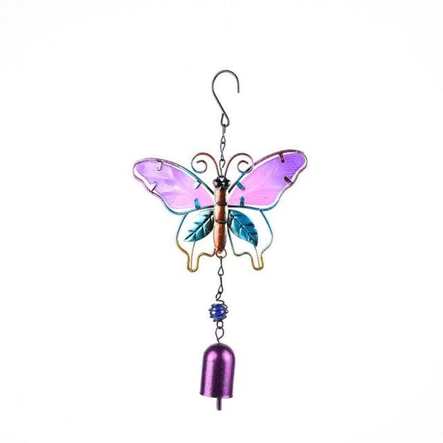 Stained Glass Hummingbird Wind Chimes | Memorial Garden Decor