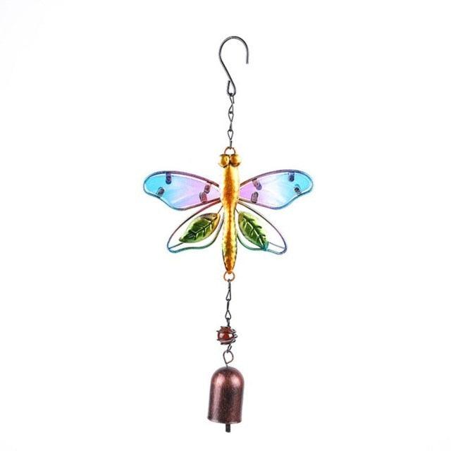 Stained Glass Hummingbird Wind Chimes | Memorial Garden Decor