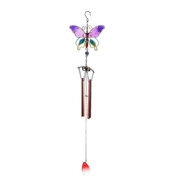 Stained Glass Hummingbird Wind Chimes | Memorial Garden Decor