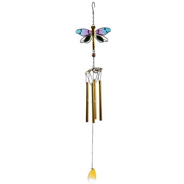 Stained Glass Hummingbird Wind Chimes | Memorial Garden Decor