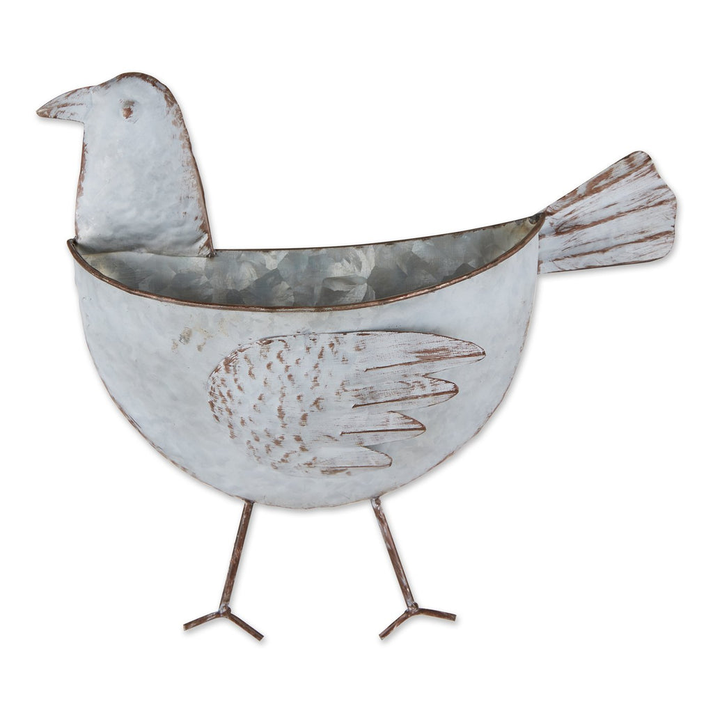 Bird Galvanized Wall Planter – Farmhouse Iron & Metal Garden Decor