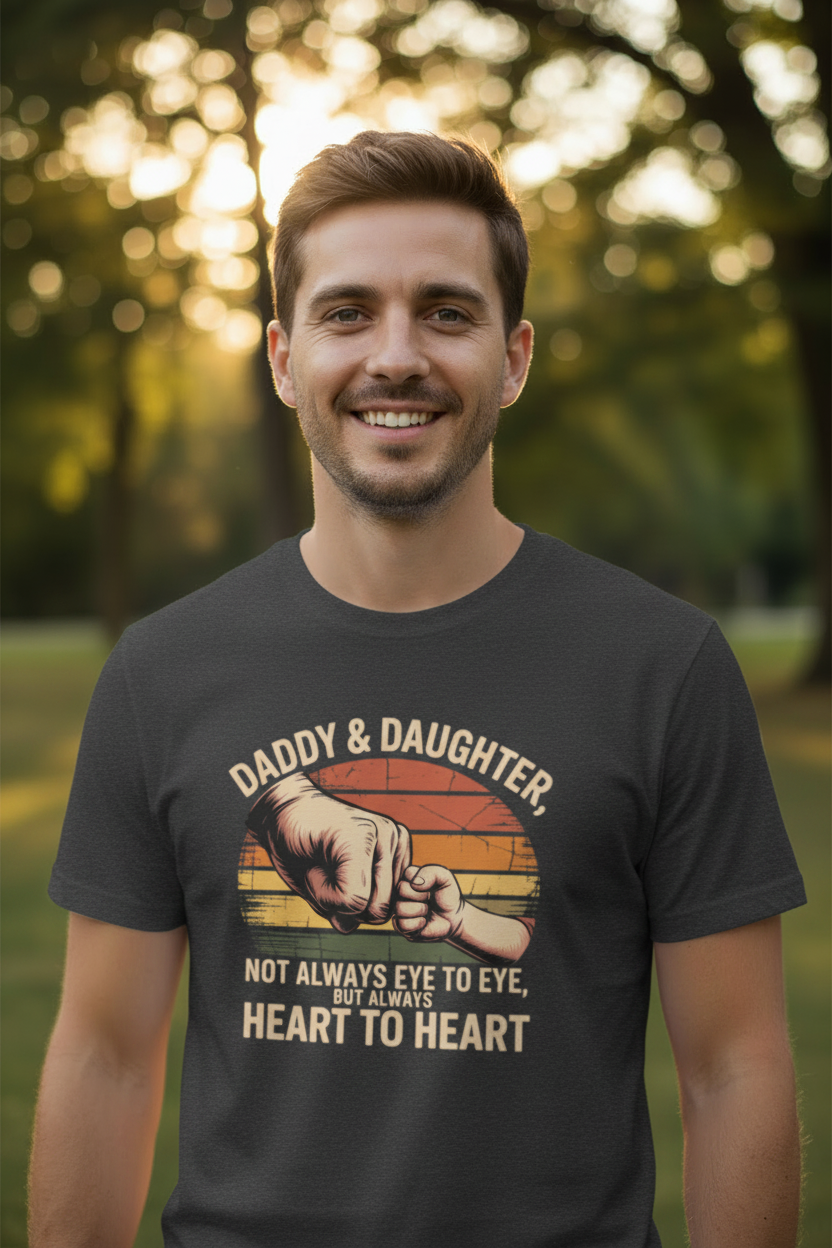 Daddy & Daughter Fist Bump Tee - Dark Tee Lifestyle