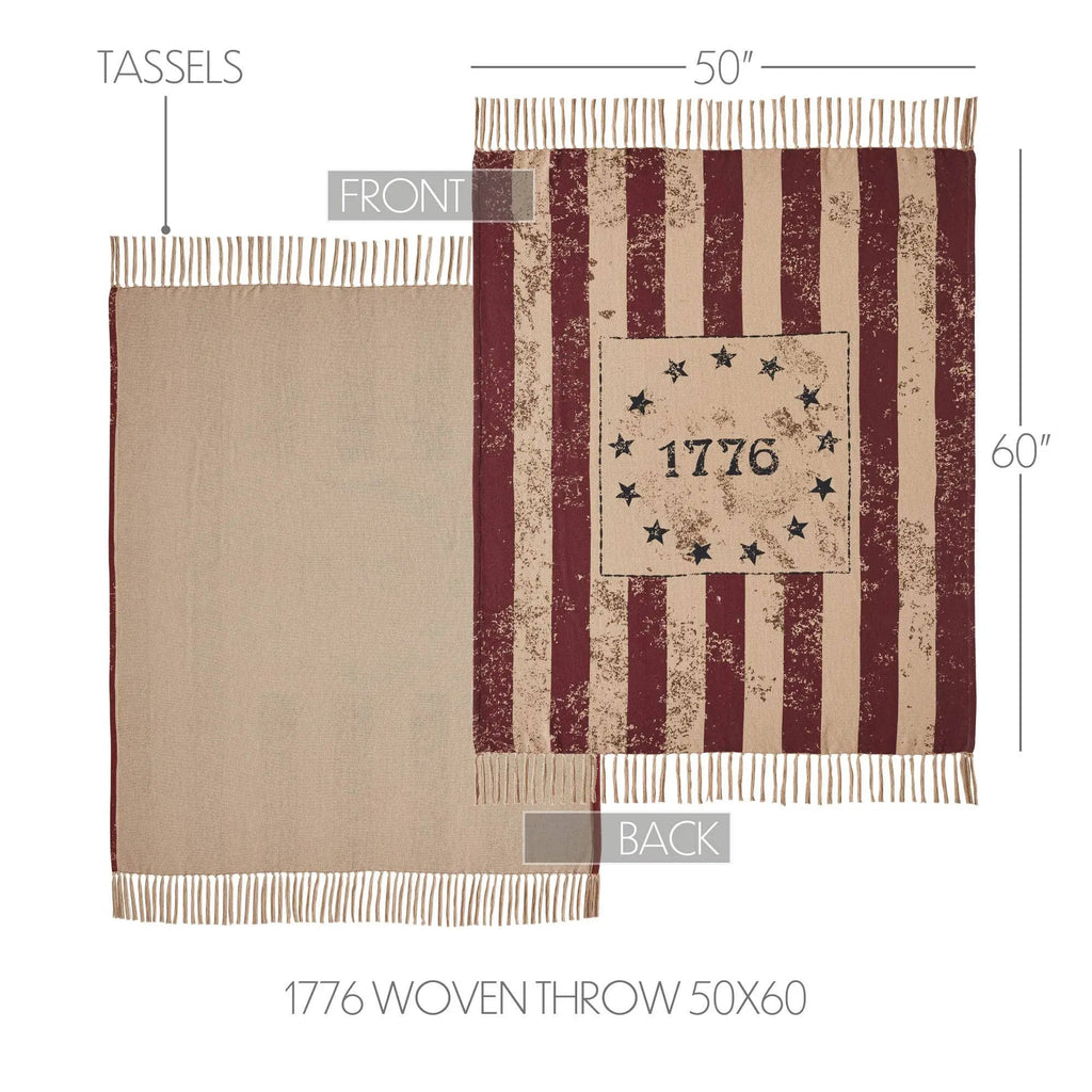 1776 Patriotic Woven Throw Blanket 50x60"