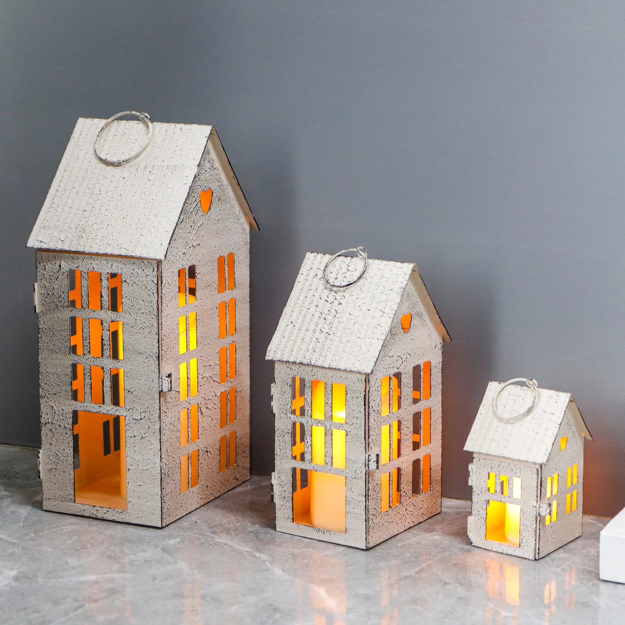 Village Farmhouse Candle Holders – Set of 3