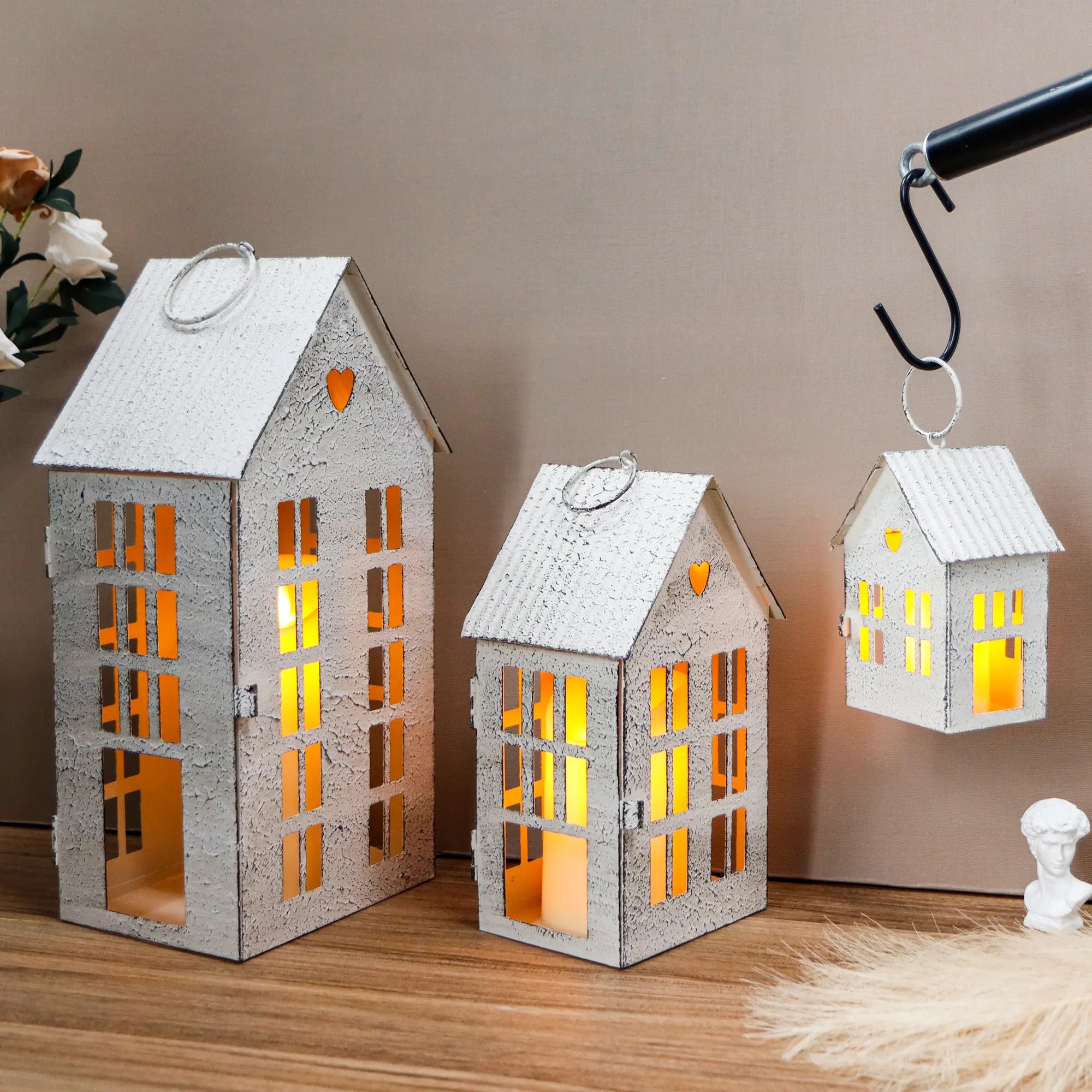 Village Farmhouse Candle Holders – Set of 3