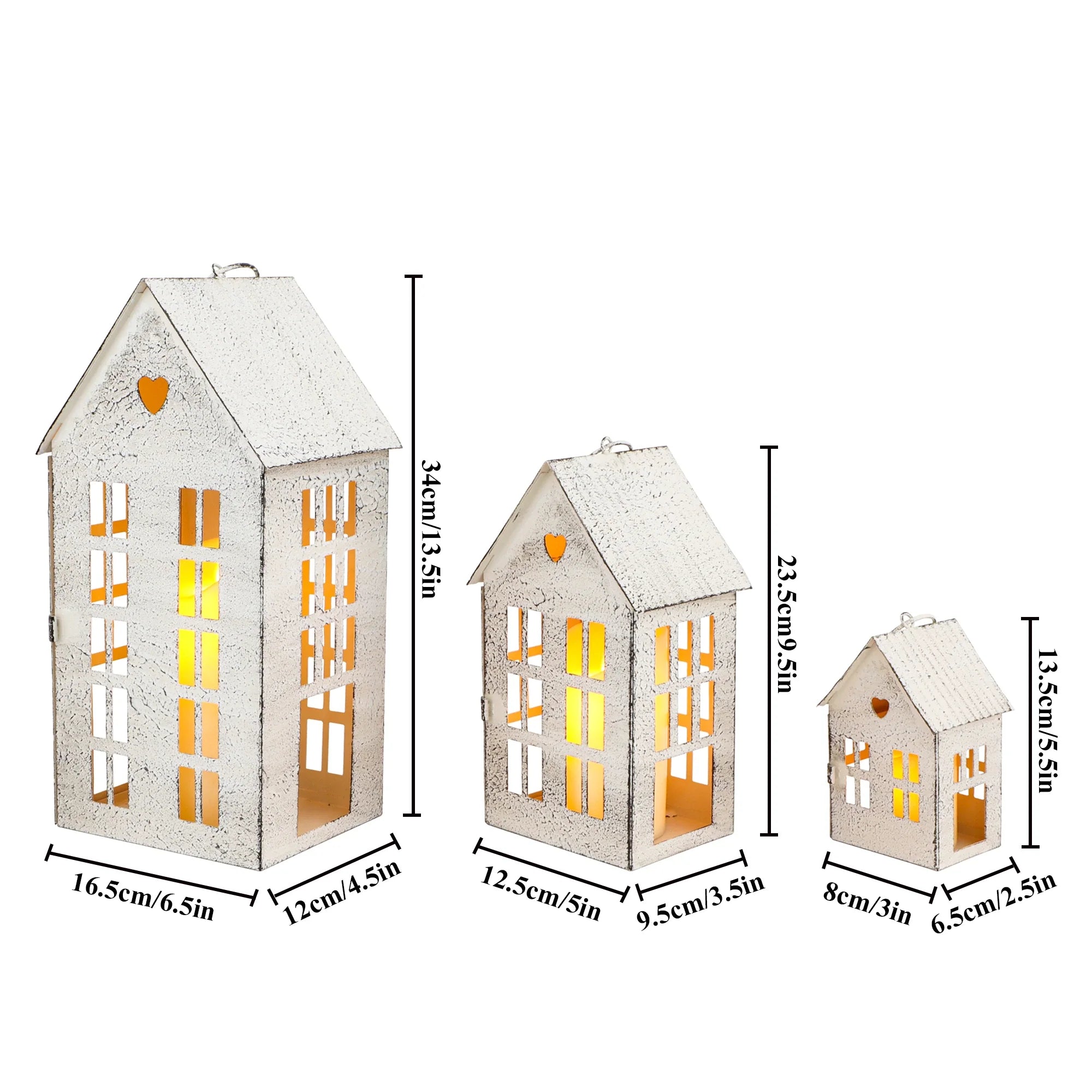 Village Farmhouse Candle Holders – Set of 3