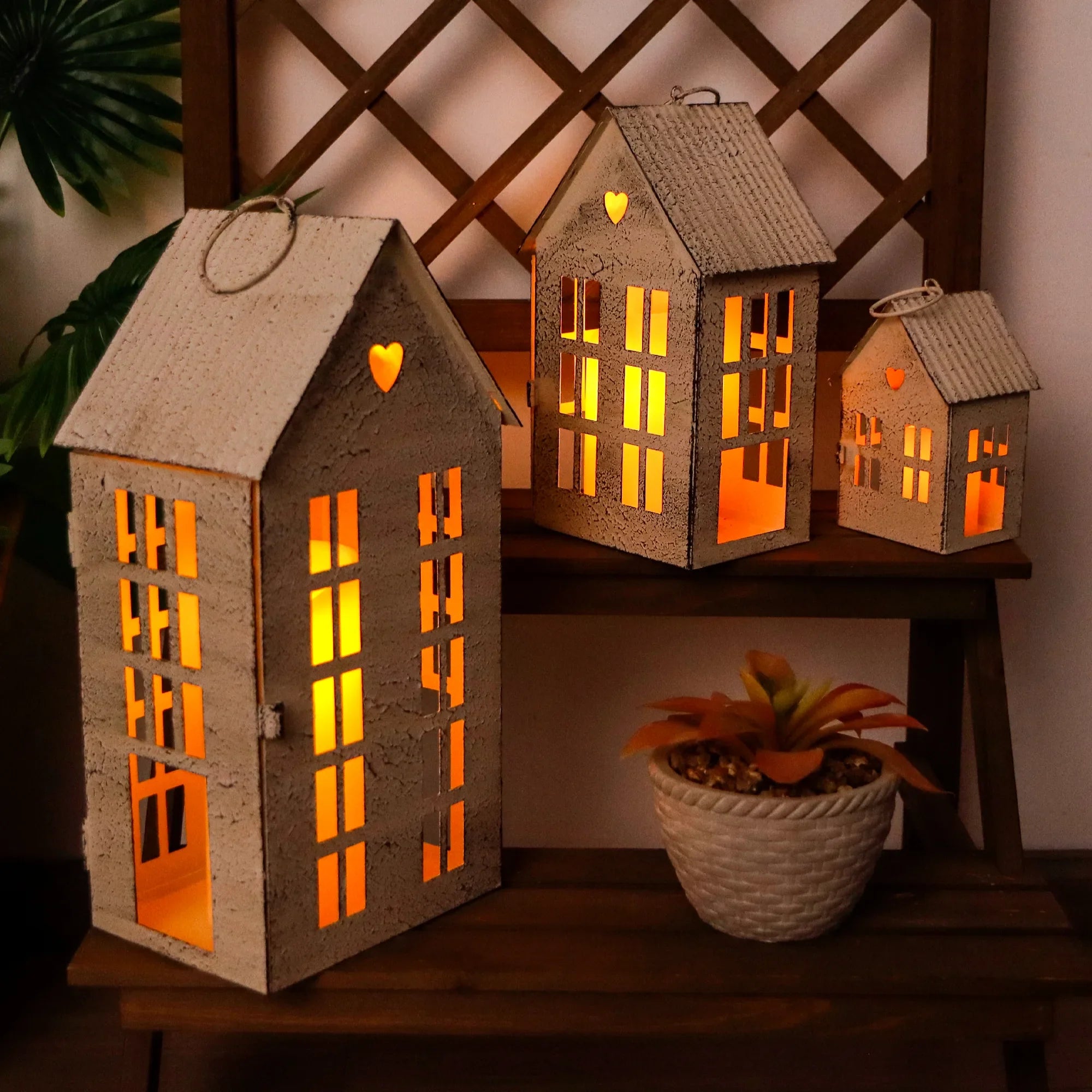 Village Farmhouse Candle Holders – Set of 3
