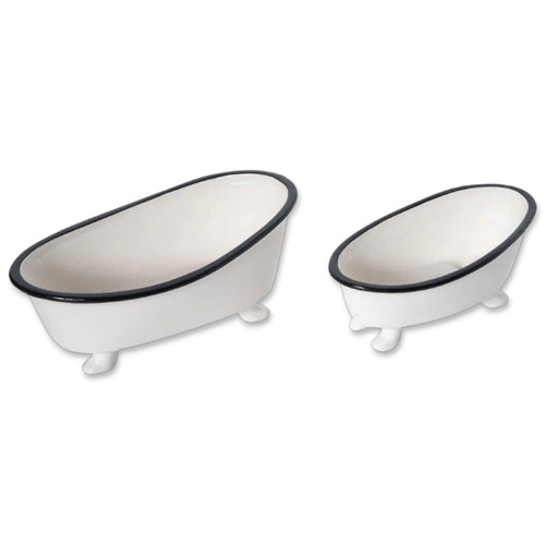 Ceramic Enamel Bathtub Planter & Soap Holder – Vintage Bathroom Accent