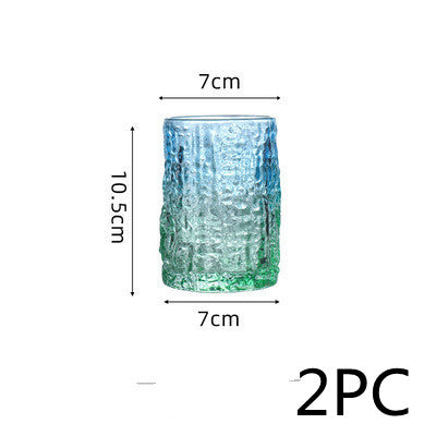 Gradient Tree Pattern Glass Water Cup