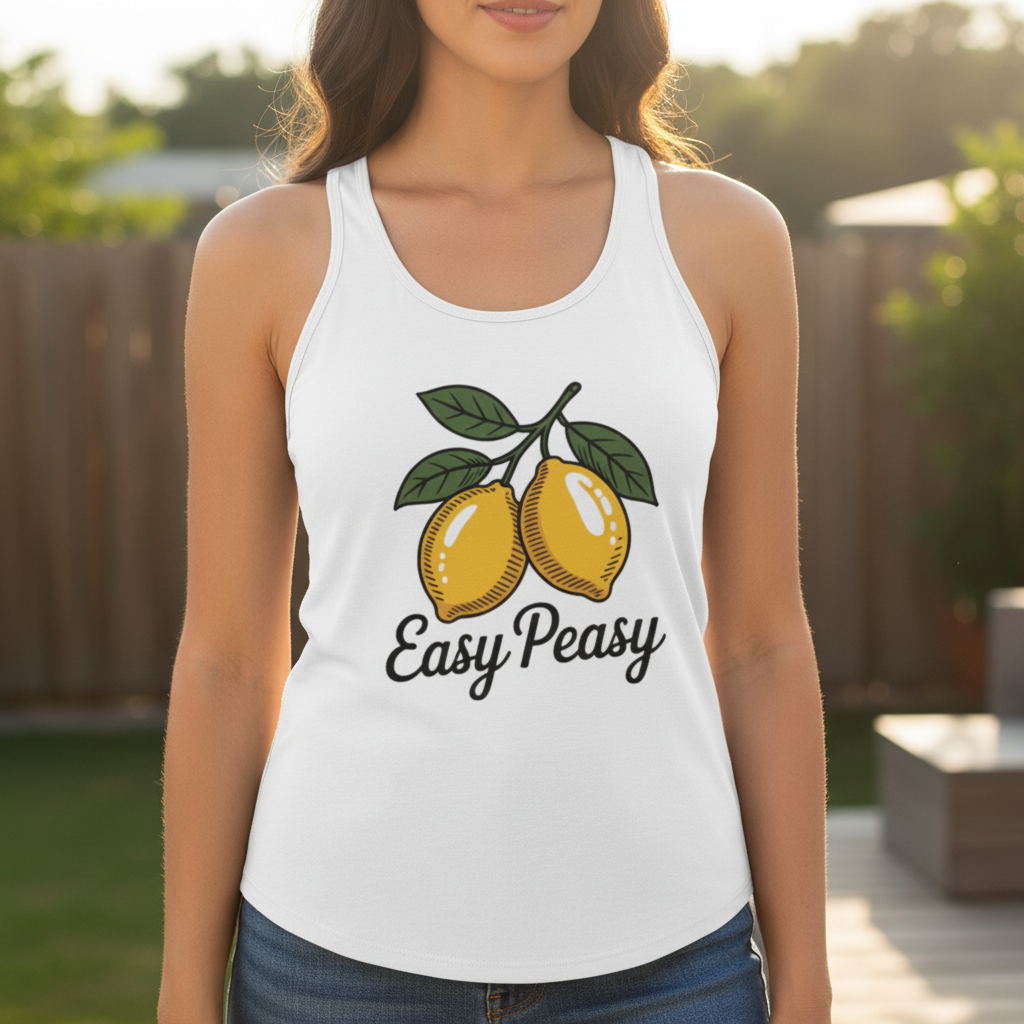 Easy Peasy Summer Tank - Solid White Female Lifestyle