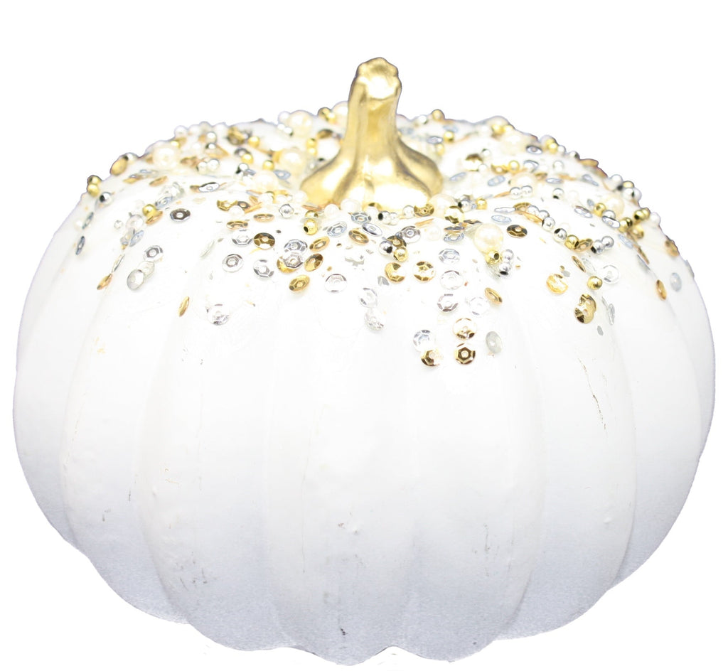 Handblown Glass Harvest Pumpkin with Jewel Accent