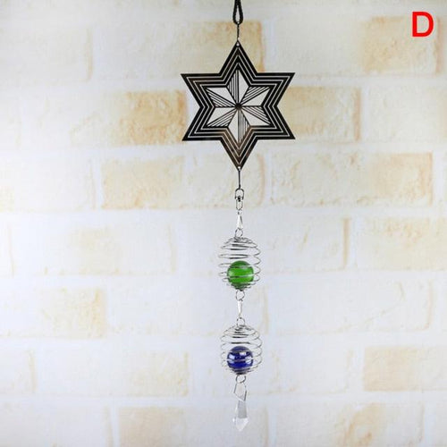 3D Metal Spiral Wind Spinner with Gazing Ball
