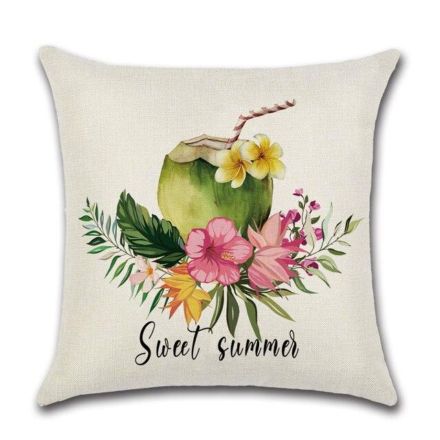 Black & White Plaid Floral Linen Throw Pillow Cover 18x18"
