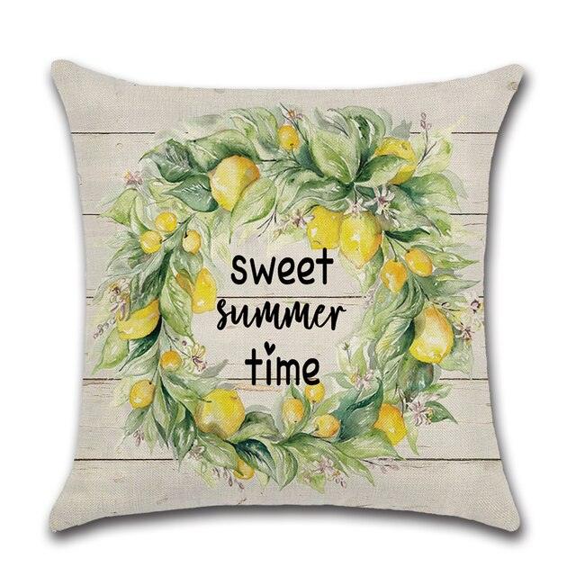 Black & White Plaid Floral Linen Throw Pillow Cover 18x18"