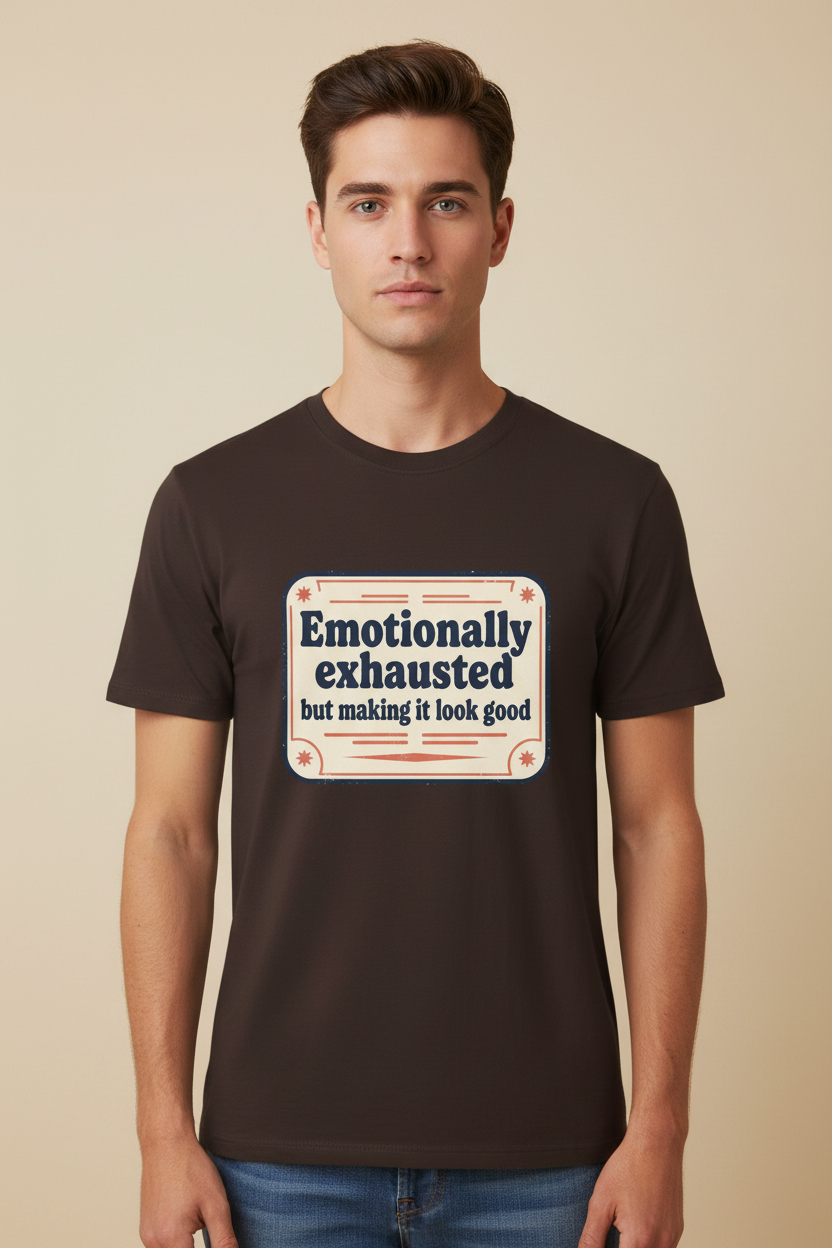 Emotionally Exhausted Tee - Full Graphic Lifestyle Photo