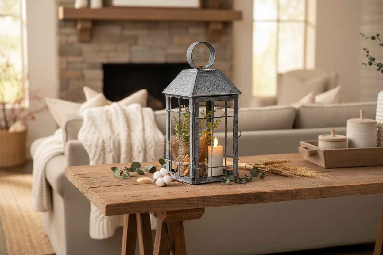 Farmhouse Lantern in Vintage Zinc Finish