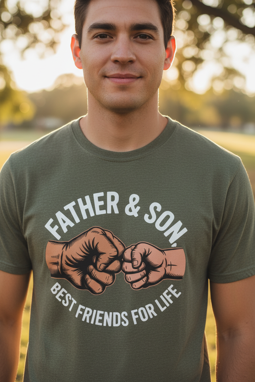 Fist Bump Father Son Tee - Man Lifestyle