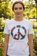 Floral Peace Sign Tee - Chest Graphic Close-Up