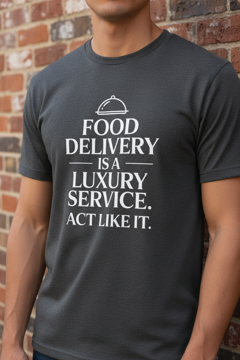 Food Delivery Tee - Cropped Urban Background