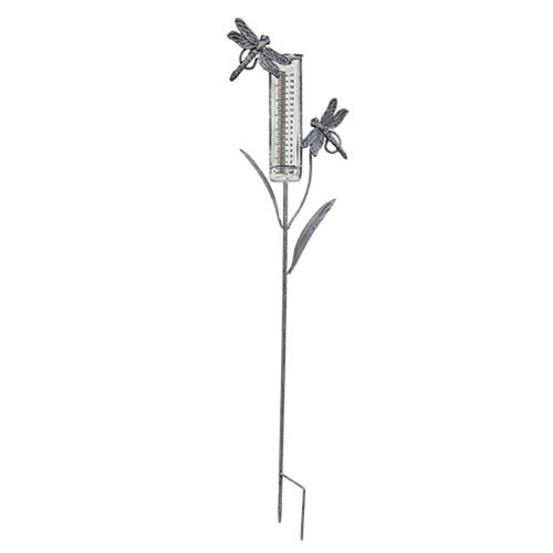 Distressed Metal Rain Gauge Garden Stake 38"