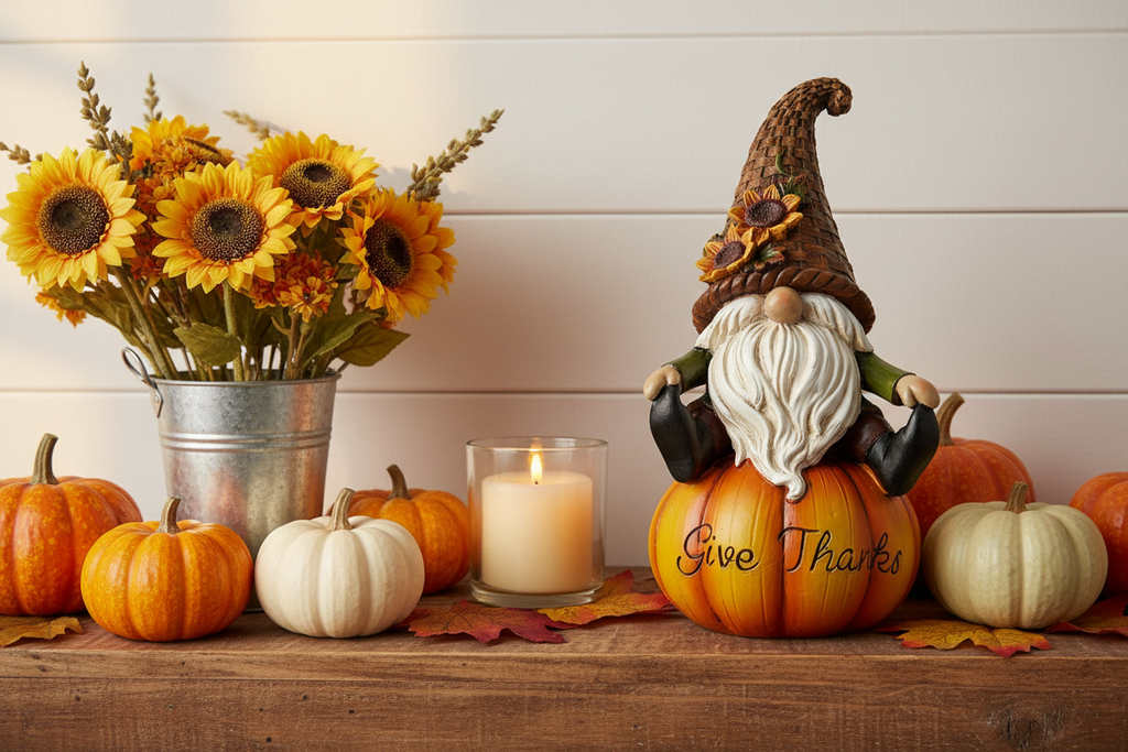 Give Thanks Gnome on Pumpkin – Lifestyle