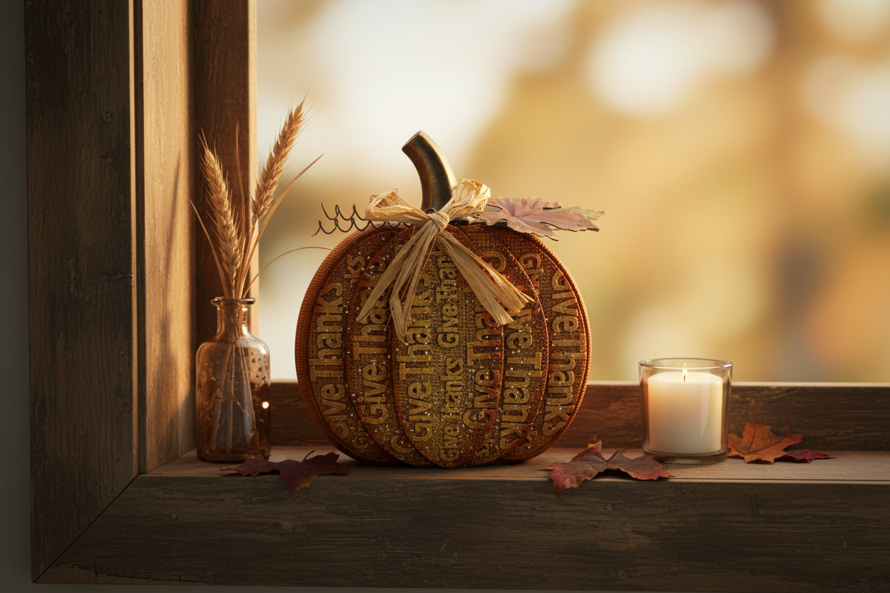 Give Thanks Harvest Autumn Pumpkin – Lifestyle