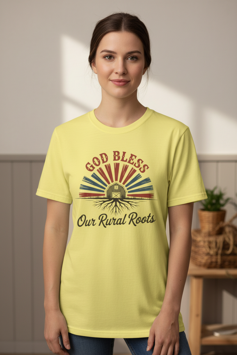 God Bless Our Rural Roots Tee Mockup