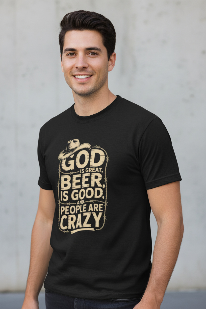 God Is Great Beer Is Good Tee — Lifestyle