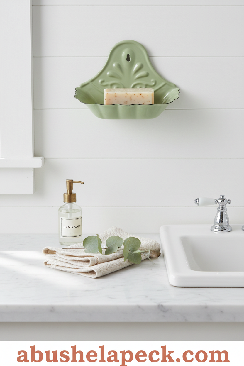 Green Retro Enamel Soap Dish